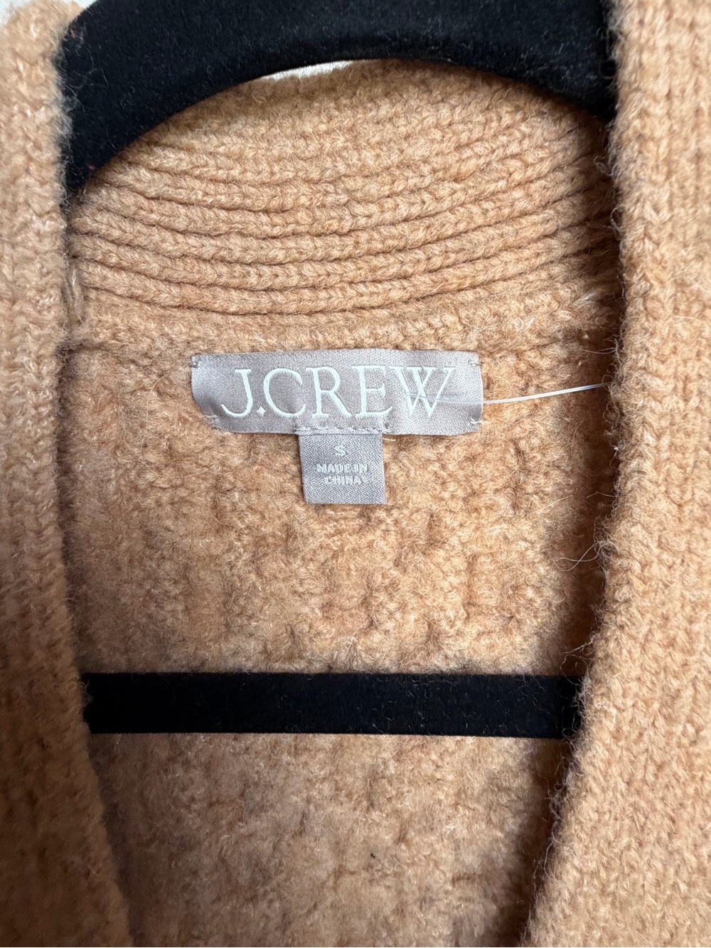 J. Crew Camel Cable Knit Stretch Button-Front Cardigan (Small) - Picture 4 of 5